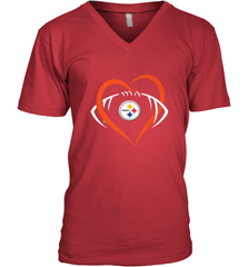 NFL Pittsburgh Steelers Heart Love Football Men's V-Neck Men's V-Neck - jonhlittlestore88