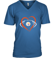 NFL Pittsburgh Steelers Heart Love Football Men's V-Neck Men's V-Neck - jonhlittlestore88