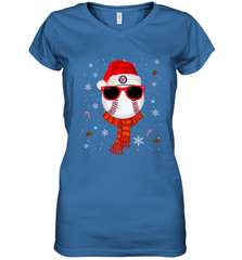 Washington Nationals Logo Christmas Baseball Player Glasses Santa Hat Pajama Gift Women's V-Neck T-Shirt Women's V-Neck T-Shirt - jonhlittlestore88