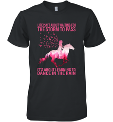 Life Is Not About Waiting Breast Cancer Hippie Peace Horse Men's Premium T-Shirt