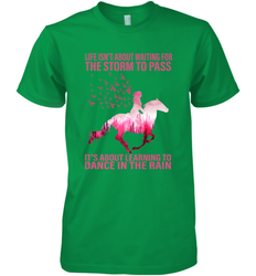Life Is Not About Waiting Breast Cancer Hippie Peace Horse Men's Premium T-Shirt