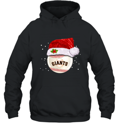 San Francisco Giants Logo Baseball Ball Christmas Santa Hat Xmas Sport Funny Snow Hooded Sweatshirt