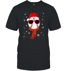 Tampa Bay Rays LogoChristmas Baseball Player Glasses Santa Hat Pajama Gift Men's T-Shirt