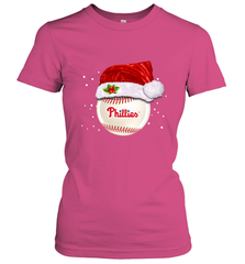 Philadelphia Phillies logo Baseball Ball Christmas Santa Hat Xmas Sport Funny Snow Women's T-Shirt Women's T-Shirt - jonhlittlestore88