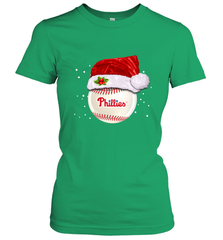 Philadelphia Phillies logo Baseball Ball Christmas Santa Hat Xmas Sport Funny Snow Women's T-Shirt Women's T-Shirt - jonhlittlestore88