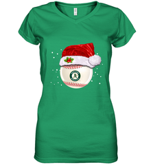 Oakland Athletics Logo Baseball Ball Christmas Santa Hat Xmas Sport Funny Snow Women's V-Neck T-Shirt Women's V-Neck T-Shirt - jonhlittlestore88