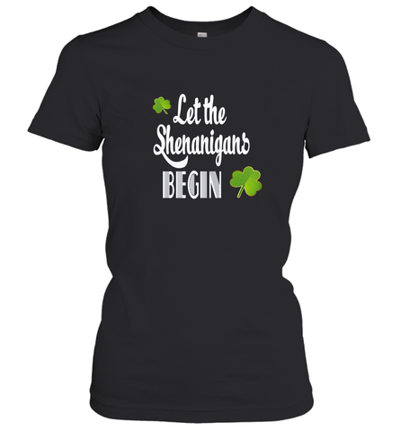 Let the Shenanigans begin Lucky St Patricks Day Shirt Women's T-Shirt Women's T-Shirt / Black / S Women's T-Shirt - jonhlittlestore88