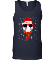Texas Rangers Logo Christmas Baseball Player Glasses Santa Hat Pajama Gift Men's Tank Top