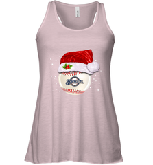 Milwaukee Brewers Logo Baseball Ball Christmas Santa Hat Xmas Sport Funny Snow Women's Racerback Tank Women's Racerback Tank - jonhlittlestore88