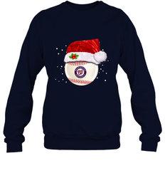 Washington Nationals Logo Baseball Ball Christmas Santa Hat Xmas Sport Funny Snow Crewneck Sweatshirt