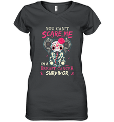 You can't Scare Me I'm Breast Cancer Survivor Elephant Funny Women's V-Neck T-Shirt Women's V-Neck T-Shirt - jonhlittlestore88