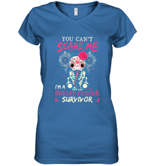 You can't Scare Me I'm Breast Cancer Survivor Elephant Funny Women's V-Neck T-Shirt Women's V-Neck T-Shirt - jonhlittlestore88