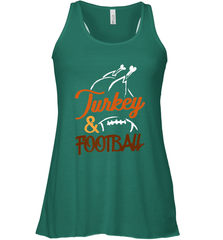 Turkey And Football Thanksgiving Day Football Fan Holiday Women's Racerback Tank Women's Racerback Tank - jonhlittlestore88