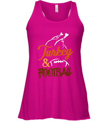 Turkey And Football Thanksgiving Day Football Fan Holiday Women's Racerback Tank Women's Racerback Tank - jonhlittlestore88
