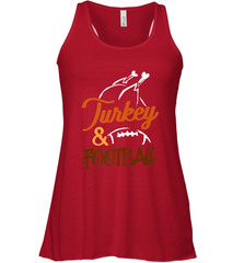 Turkey And Football Thanksgiving Day Football Fan Holiday Women's Racerback Tank Women's Racerback Tank - jonhlittlestore88
