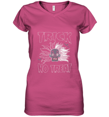 Disney Dalmatians Cruella Trick No Treat Halloween Women's V-Neck T-Shirt Women's V-Neck T-Shirt - jonhlittlestore88