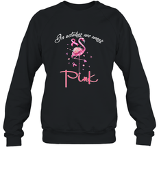 In October We Wear Pink Pumpkin Breast Cancer Halloween Crewneck Sweatshirt