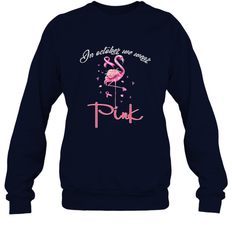 In October We Wear Pink Pumpkin Breast Cancer Halloween Crewneck Sweatshirt