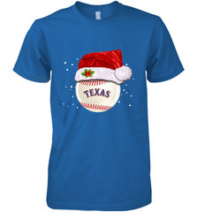 Texas Rangers Logo Baseball Ball Christmas Santa Hat Xmas Sport Funny Snow Men's Premium T-Shirt Men's Premium T-Shirt - jonhlittlestore88