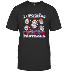 New England Christmas Funny Santa Claus Watching Football Men's T-Shirt Men's T-Shirt - jonhlittlestore88