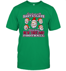 New England Christmas Funny Santa Claus Watching Football Men's T-Shirt Men's T-Shirt - jonhlittlestore88