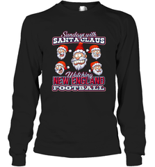 New England Christmas Funny Santa Claus Watching Football Long Sleeve T-Shirt Long Sleeve T-Shirt - jonhlittlestore88
