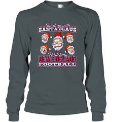 New England Christmas Funny Santa Claus Watching Football Long Sleeve T-Shirt Long Sleeve T-Shirt - jonhlittlestore88