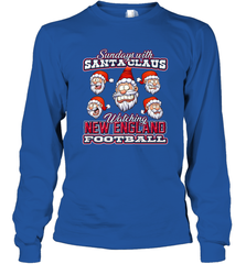 New England Christmas Funny Santa Claus Watching Football Long Sleeve T-Shirt Long Sleeve T-Shirt - jonhlittlestore88
