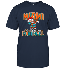 NFL Miami Christmas Dabbing Santa Playing Miami Football Men's T-Shirt Men's T-Shirt - jonhlittlestore88