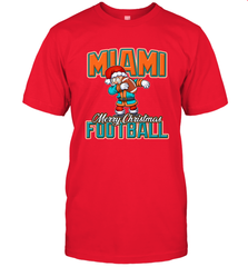 NFL Miami Christmas Dabbing Santa Playing Miami Football Men's T-Shirt Men's T-Shirt - jonhlittlestore88