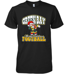 NFL Green Bay Christmas Funny Dabbing Santa Playing Football Men's Premium T-Shirt