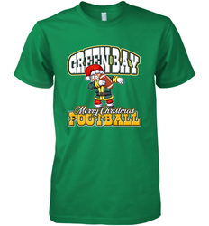 NFL Green Bay Christmas Funny Dabbing Santa Playing Football Men's Premium T-Shirt