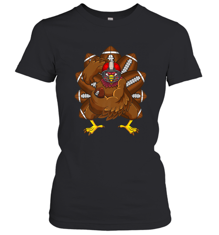 Cool Turkey Football Feathers Funny Thanksgiving Sports Women's T-Shirt Women's T-Shirt / Black / S Women's T-Shirt - jonhlittlestore88