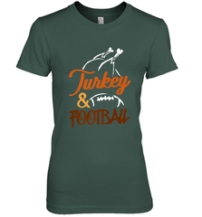 Turkey And Football Thanksgiving Day Football Fan Holiday Women's Premium T-Shirt Women's Premium T-Shirt - jonhlittlestore88