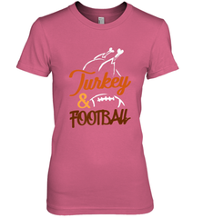 Turkey And Football Thanksgiving Day Football Fan Holiday Women's Premium T-Shirt Women's Premium T-Shirt - jonhlittlestore88