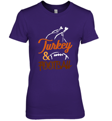 Turkey And Football Thanksgiving Day Football Fan Holiday Women's Premium T-Shirt Women's Premium T-Shirt - jonhlittlestore88