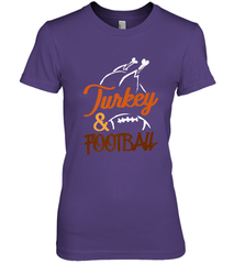 Turkey And Football Thanksgiving Day Football Fan Holiday Women's Premium T-Shirt Women's Premium T-Shirt - jonhlittlestore88