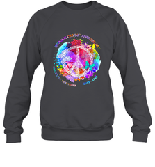 Woodstocks 50th Anniversary Peace Love tee Crewneck Sweatshirt Crewneck Sweatshirt - jonhlittlestore88