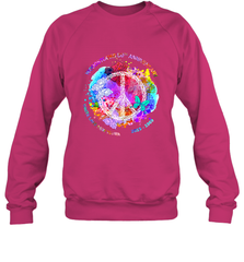 Woodstocks 50th Anniversary Peace Love tee Crewneck Sweatshirt Crewneck Sweatshirt - jonhlittlestore88