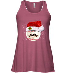 San Francisco Giants Logo Baseball Ball Christmas Santa Hat Xmas Sport Funny Snow Women's Racerback Tank Women's Racerback Tank - jonhlittlestore88