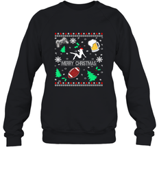 NFL Girls Video Game Beer And Football Really Ugly Christmas Crewneck Sweatshirt