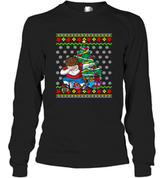 NFL Ugly Christmas Dabbing Santa Football Gift Long Sleeve T-Shirt