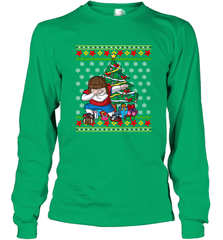 NFL Ugly Christmas Dabbing Santa Football Gift Long Sleeve T-Shirt Long Sleeve T-Shirt - jonhlittlestore88