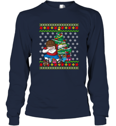 NFL Ugly Christmas Dabbing Santa Football Gift Long Sleeve T-Shirt