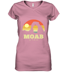 Moab Utah Vintage Sunset Arches Adventure Outdoors Women's V-Neck T-Shirt Women's V-Neck T-Shirt - jonhlittlestore88