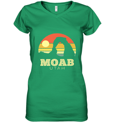 Moab Utah Vintage Sunset Arches Adventure Outdoors Women's V-Neck T-Shirt Women's V-Neck T-Shirt - jonhlittlestore88