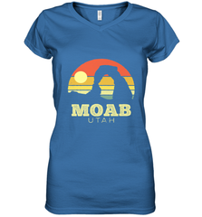 Moab Utah Vintage Sunset Arches Adventure Outdoors Women's V-Neck T-Shirt Women's V-Neck T-Shirt - jonhlittlestore88