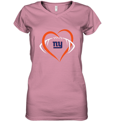 NFL New York Giants Heart Love Football Women's V-Neck T-Shirt Women's V-Neck T-Shirt - jonhlittlestore88