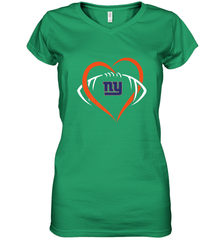 NFL New York Giants Heart Love Football Women's V-Neck T-Shirt Women's V-Neck T-Shirt - jonhlittlestore88