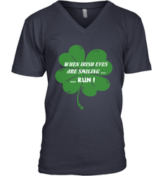 When Irish eyes are smiling Run Lucky St Patricks Day Shirt Men's V-Neck